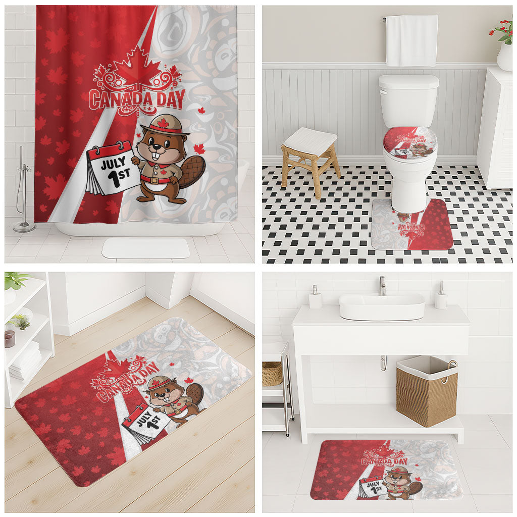 Canada Day Bathroom Set Beaver Mountie Maple Leaves