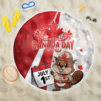 Canada Day Beach Blanket Beaver Mountie Maple Leaves