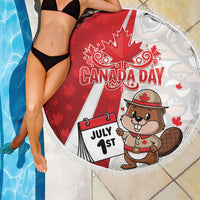 Canada Day Beach Blanket Beaver Mountie Maple Leaves