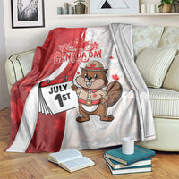 Canada Day Blanket Beaver Mountie Maple Leaves