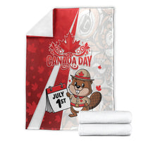 Canada Day Blanket Beaver Mountie Maple Leaves