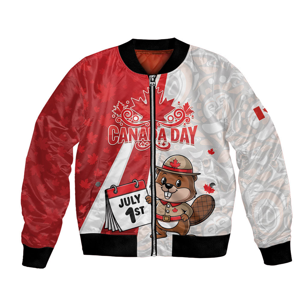 Personalised Canada Day Bomber Jacket Beaver Mountie Maple Leaves