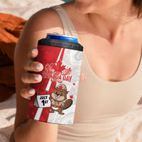 Personalised Canada Day 4 in 1 Can Cooler Tumbler Beaver Mountie Maple Leaves