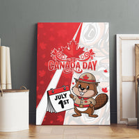 Canada Day Canvas Wall Art Beaver Mountie Maple Leaves