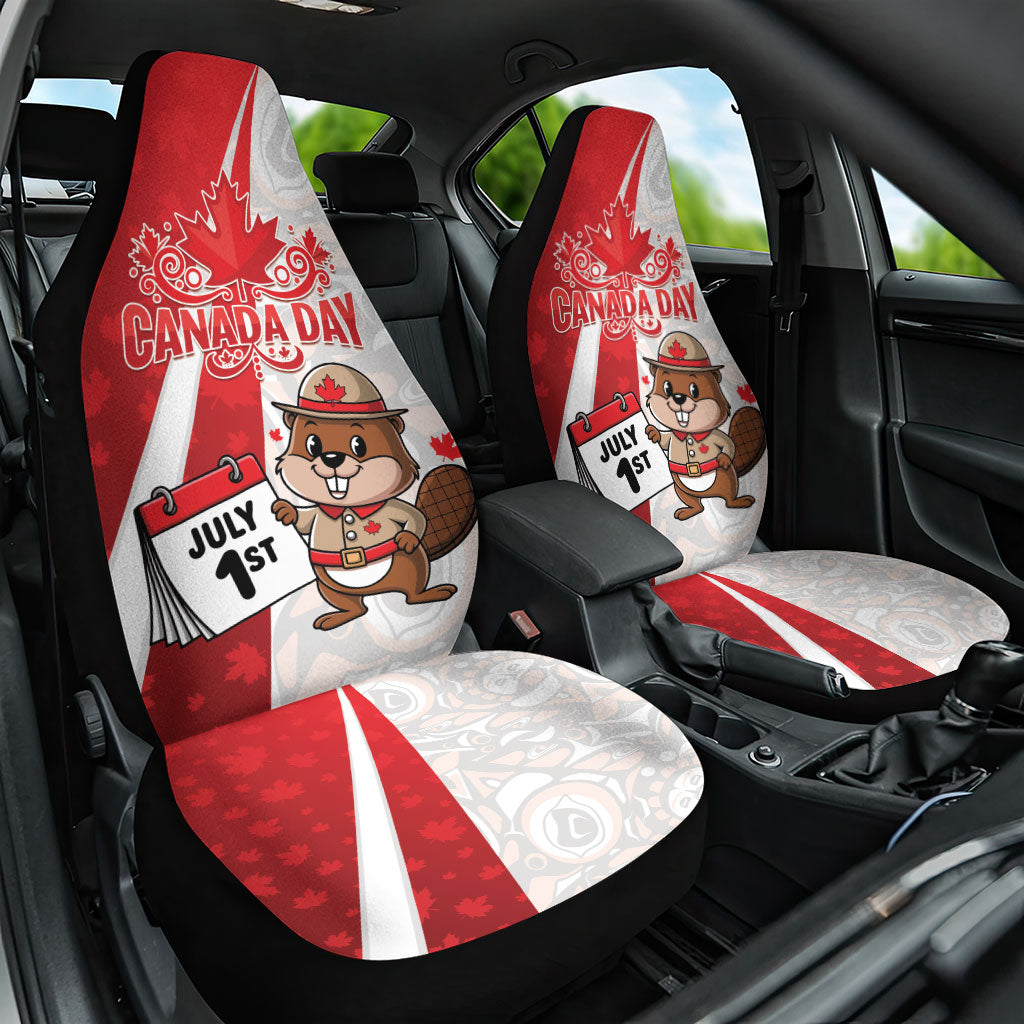 Canada Day Car Seat Cover Beaver Mountie Maple Leaves