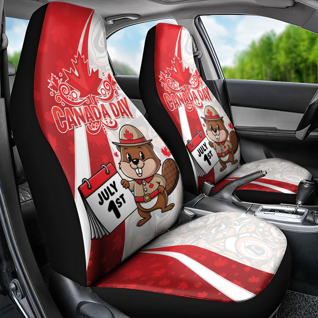 Canada Day Car Seat Cover Beaver Mountie Maple Leaves