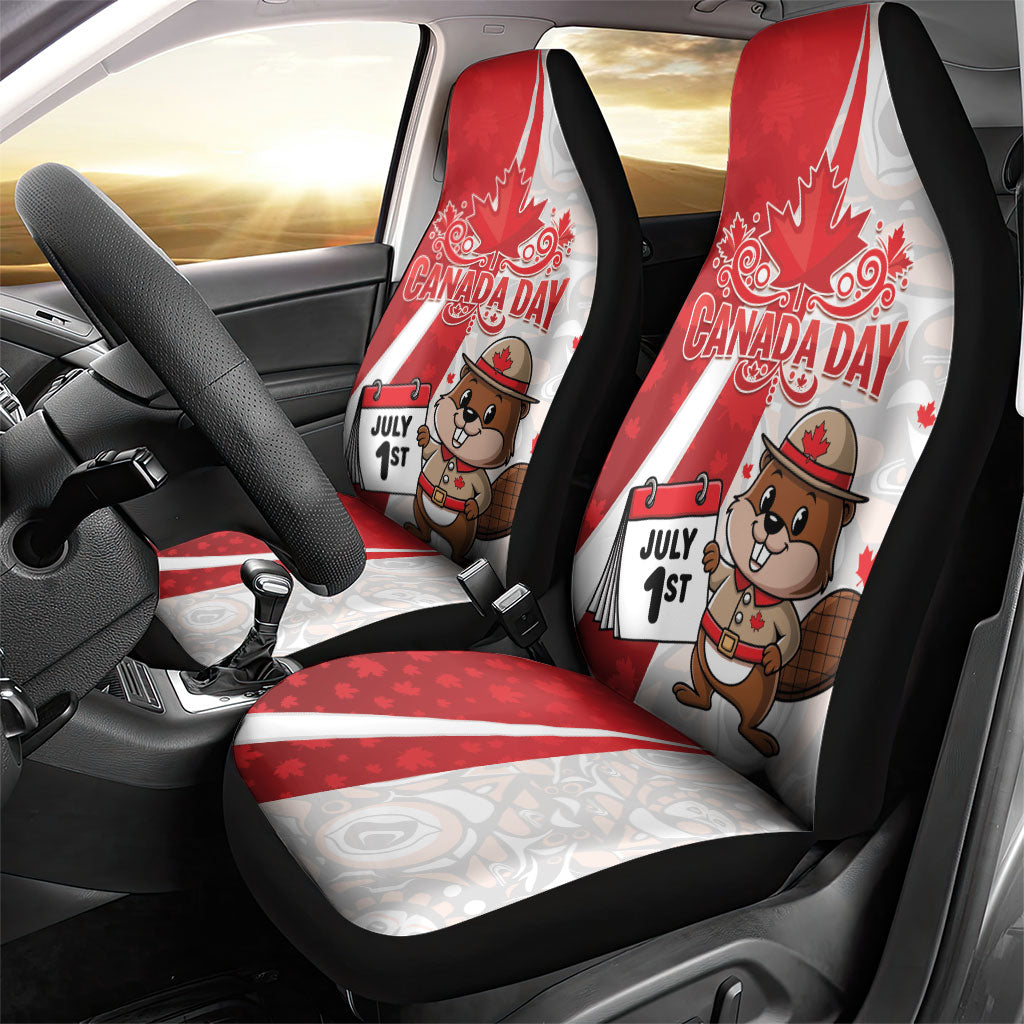 Canada Day Car Seat Cover Beaver Mountie Maple Leaves