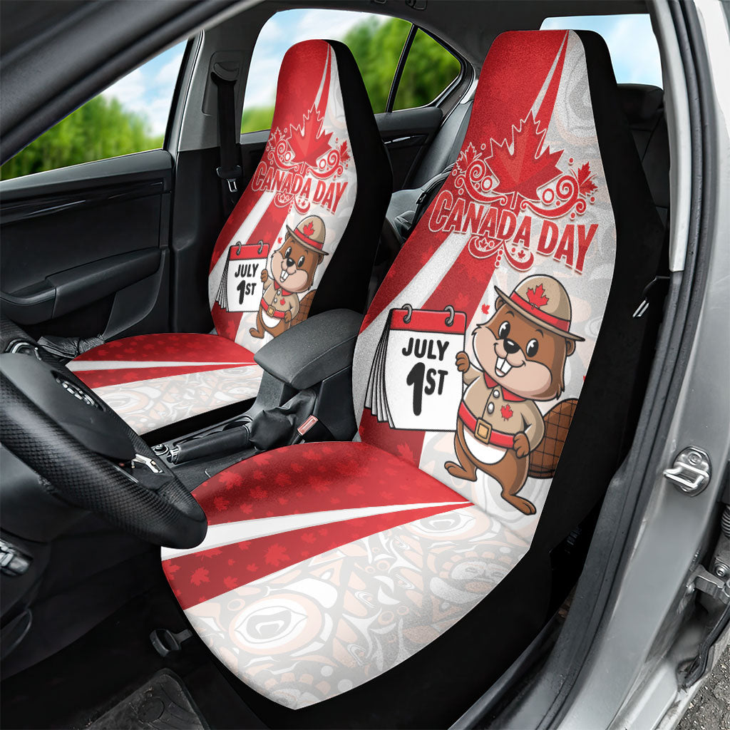Canada Day Car Seat Cover Beaver Mountie Maple Leaves