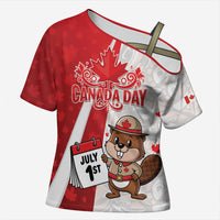 Personalised Canada Day Cross Shoulder Shirt Beaver Mountie Maple Leaves