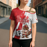 Personalised Canada Day Cross Shoulder Shirt Beaver Mountie Maple Leaves