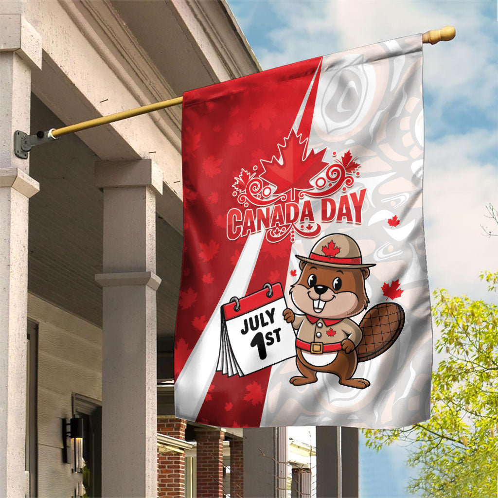 Canada Day Garden Flag Beaver Mountie Maple Leaves
