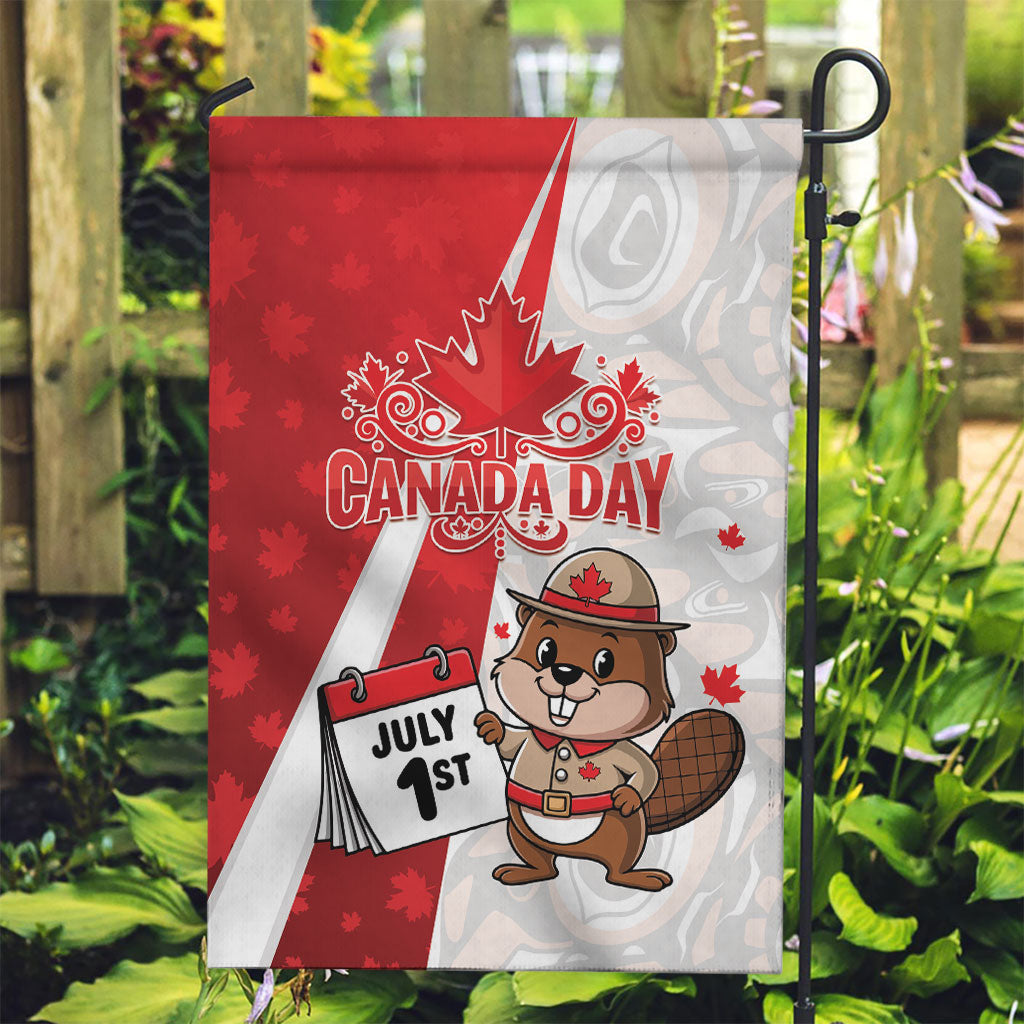 Canada Day Garden Flag Beaver Mountie Maple Leaves