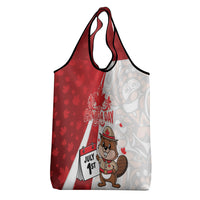 Canada Day Grocery Bag Beaver Mountie Maple Leaves