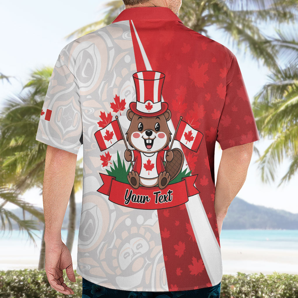 Personalised Canada Day Hawaiian Shirt Beaver Mountie Maple Leaves