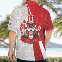 Personalised Canada Day Hawaiian Shirt Beaver Mountie Maple Leaves