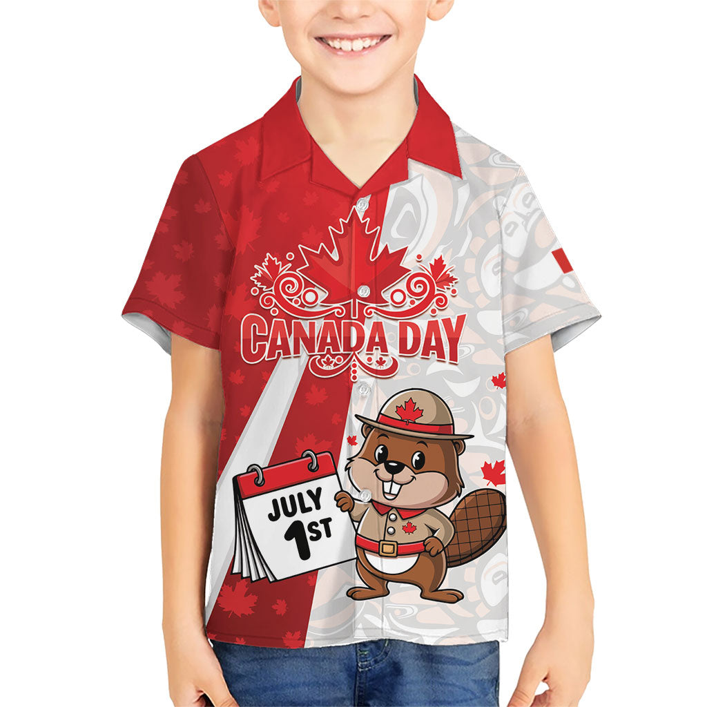 Personalised Canada Day Hawaiian Shirt Beaver Mountie Maple Leaves