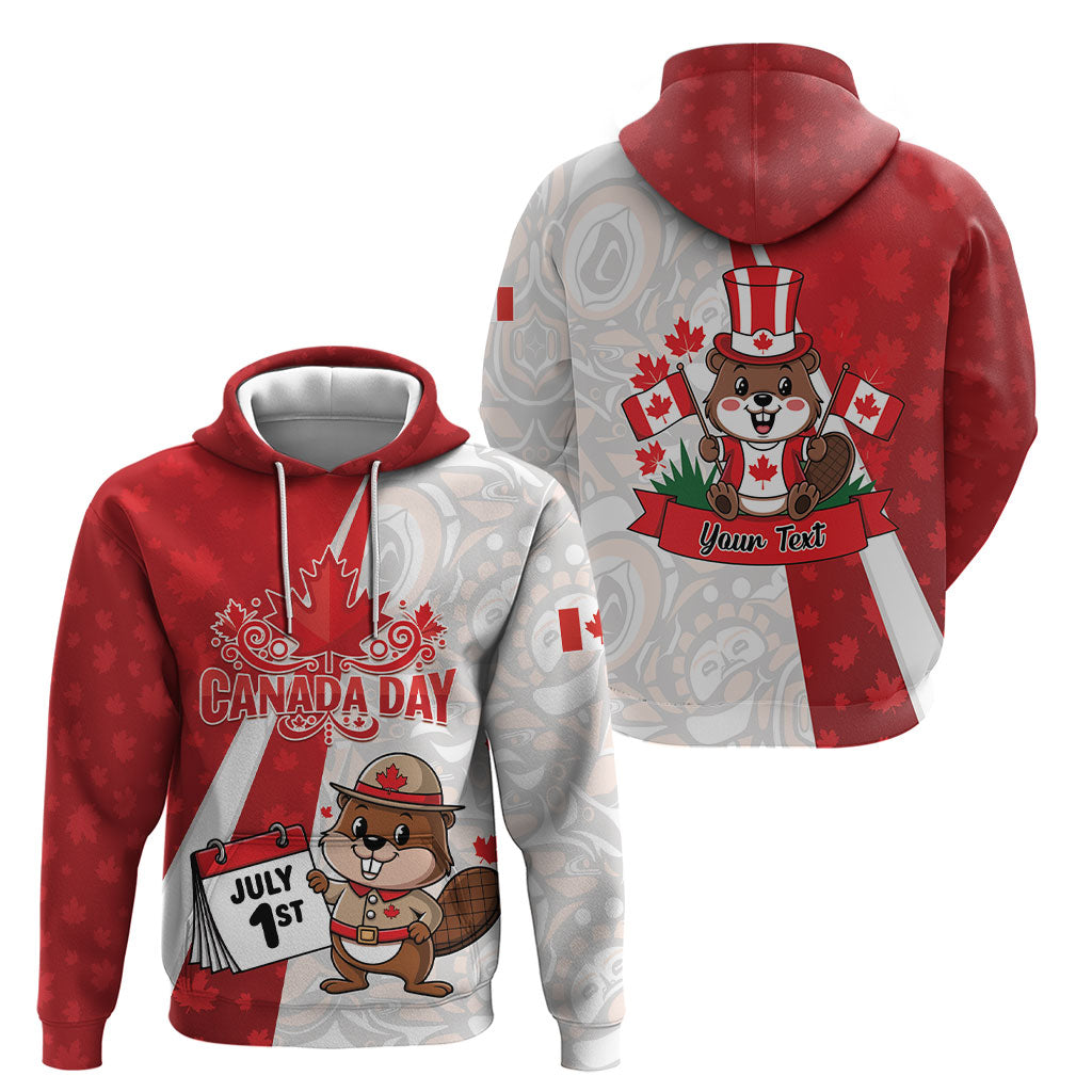 Personalised Canada Day Hoodie Beaver Mountie Maple Leaves
