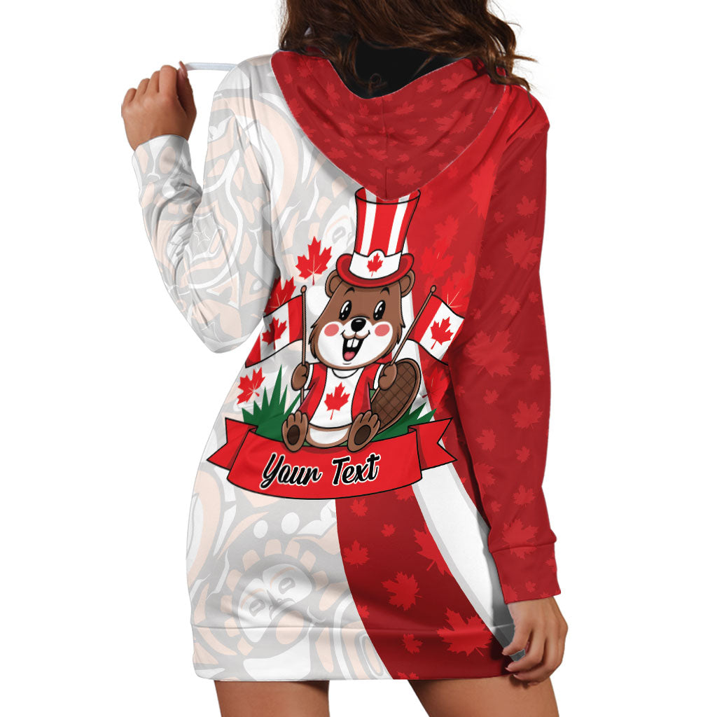 Personalised Canada Day Hoodie Dress Beaver Mountie Maple Leaves