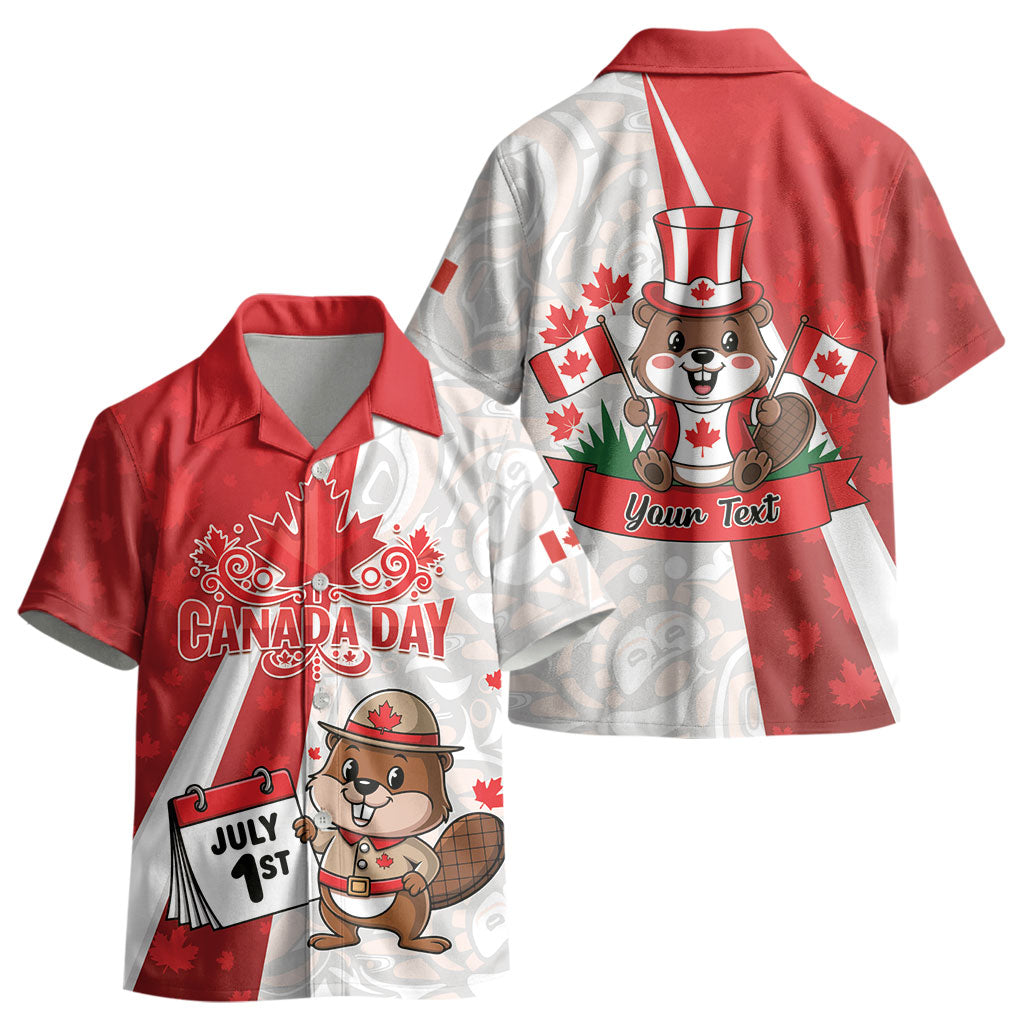 Personalised Canada Day Kid Hawaiian Shirt Beaver Mountie Maple Leaves LT01
