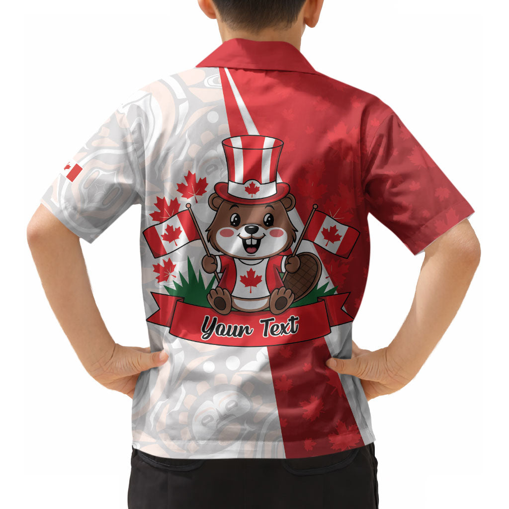 Personalised Canada Day Kid Hawaiian Shirt Beaver Mountie Maple Leaves LT01