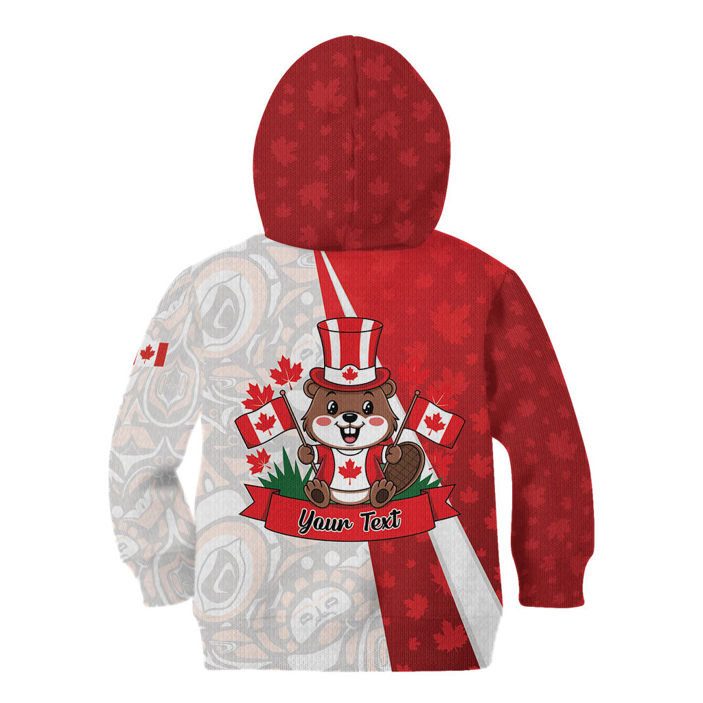 Personalised Canada Day Kid Hoodie Beaver Mountie Maple Leaves