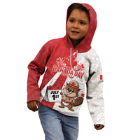 Personalised Canada Day Kid Hoodie Beaver Mountie Maple Leaves