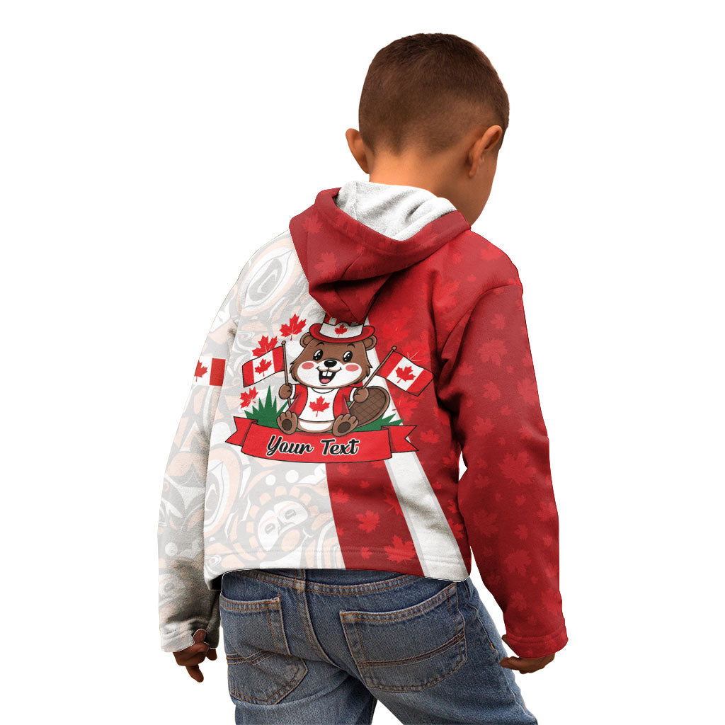 Personalised Canada Day Kid Hoodie Beaver Mountie Maple Leaves