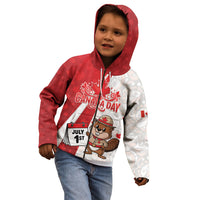 Personalised Canada Day Kid Hoodie Beaver Mountie Maple Leaves