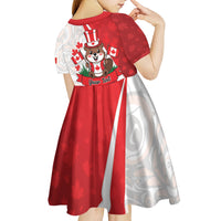 Personalised Canada Day Kid Short Sleeve Dress Beaver Mountie Maple Leaves