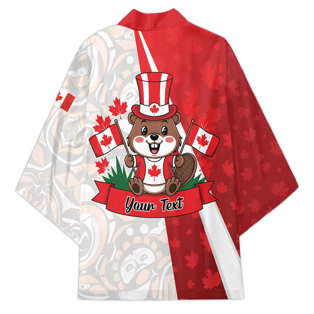 Personalised Canada Day Kimono Beaver Mountie Maple Leaves