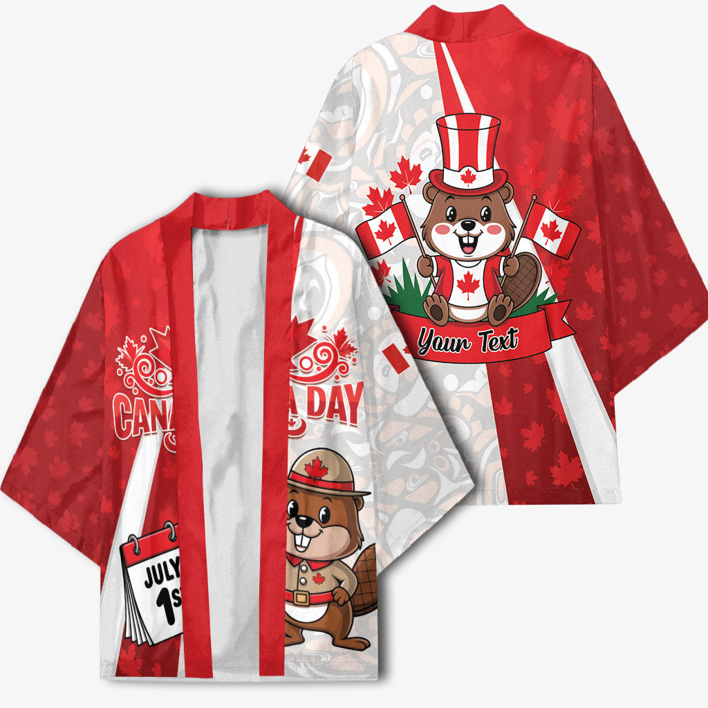 Personalised Canada Day Kimono Beaver Mountie Maple Leaves
