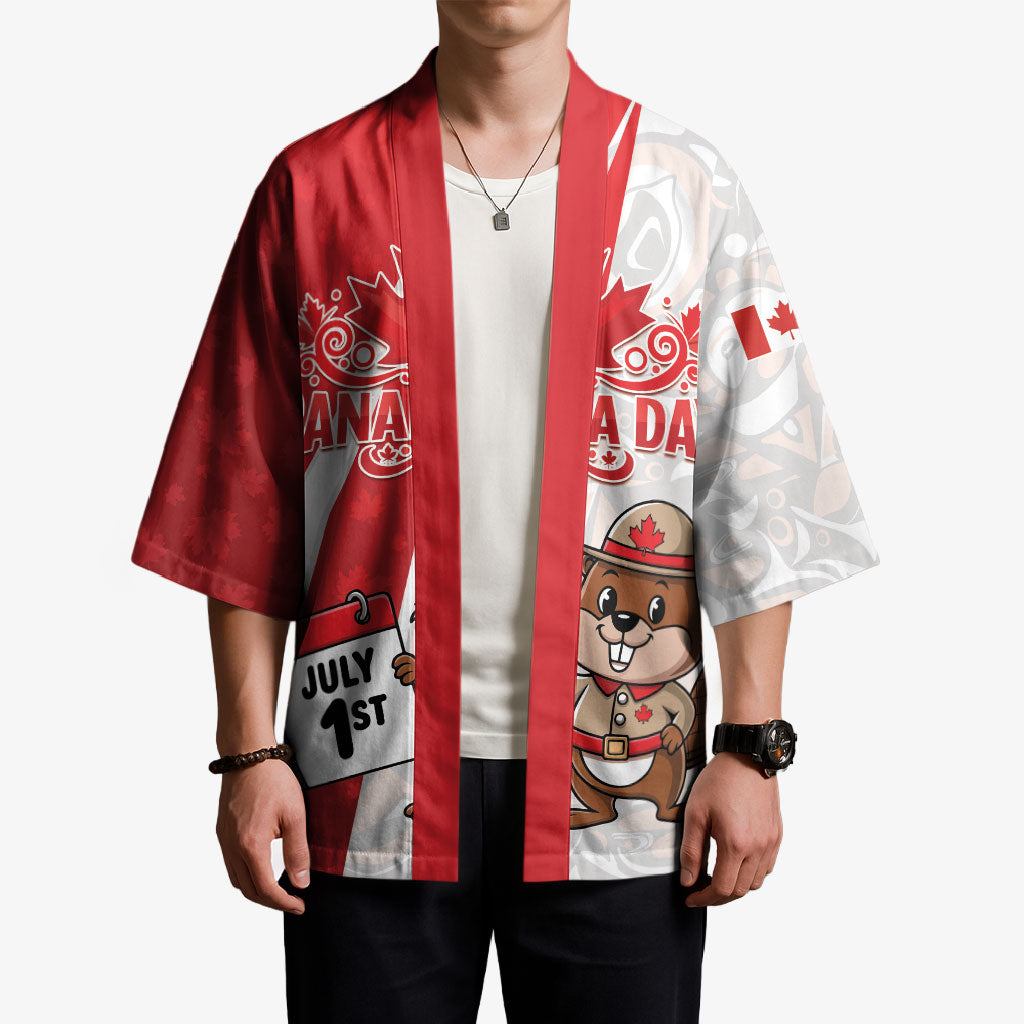 Personalised Canada Day Kimono Beaver Mountie Maple Leaves