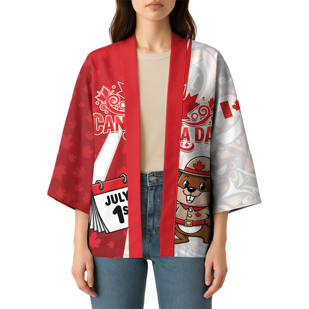 Personalised Canada Day Kimono Beaver Mountie Maple Leaves