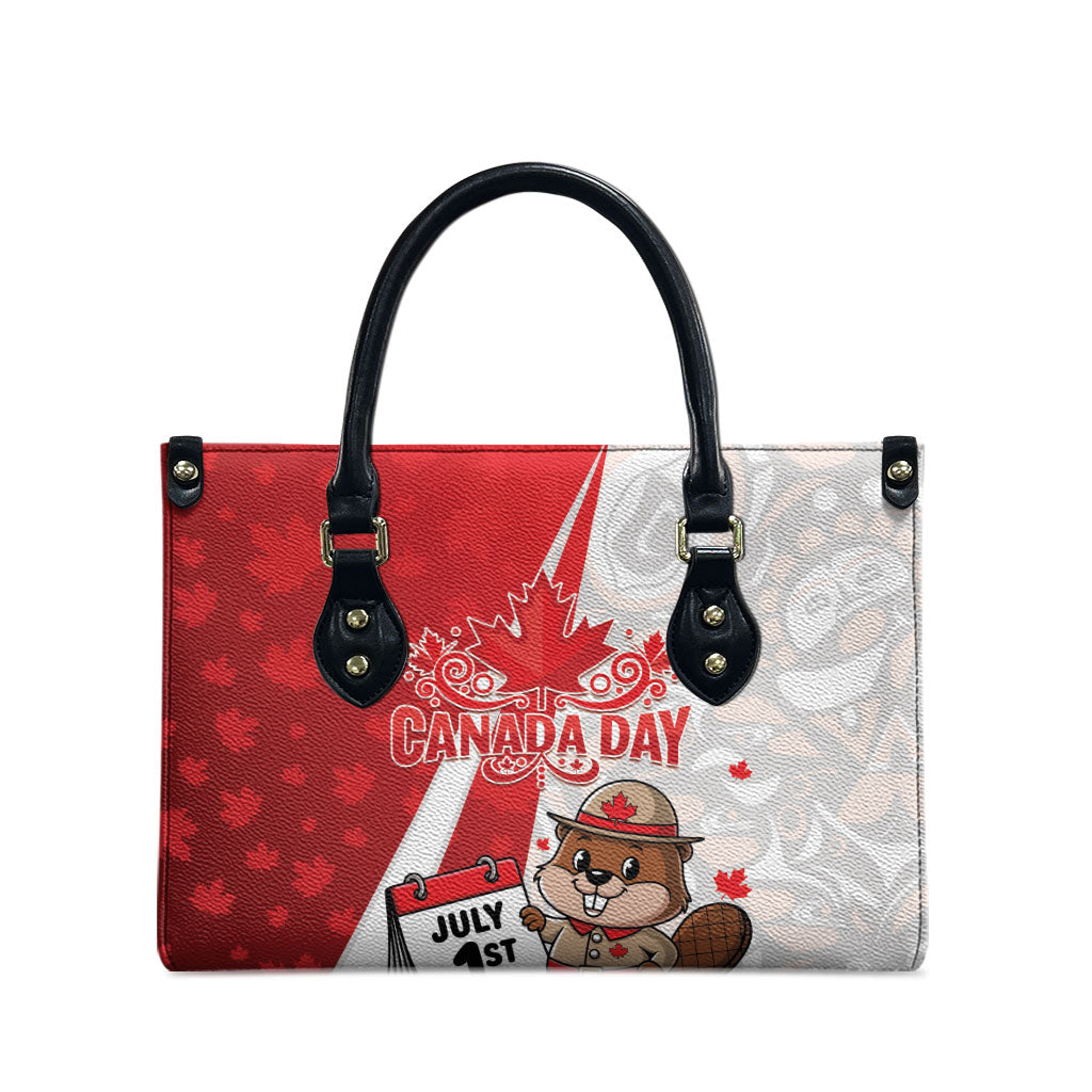 Canada Day Leather Bag Beaver Mountie Maple Leaves