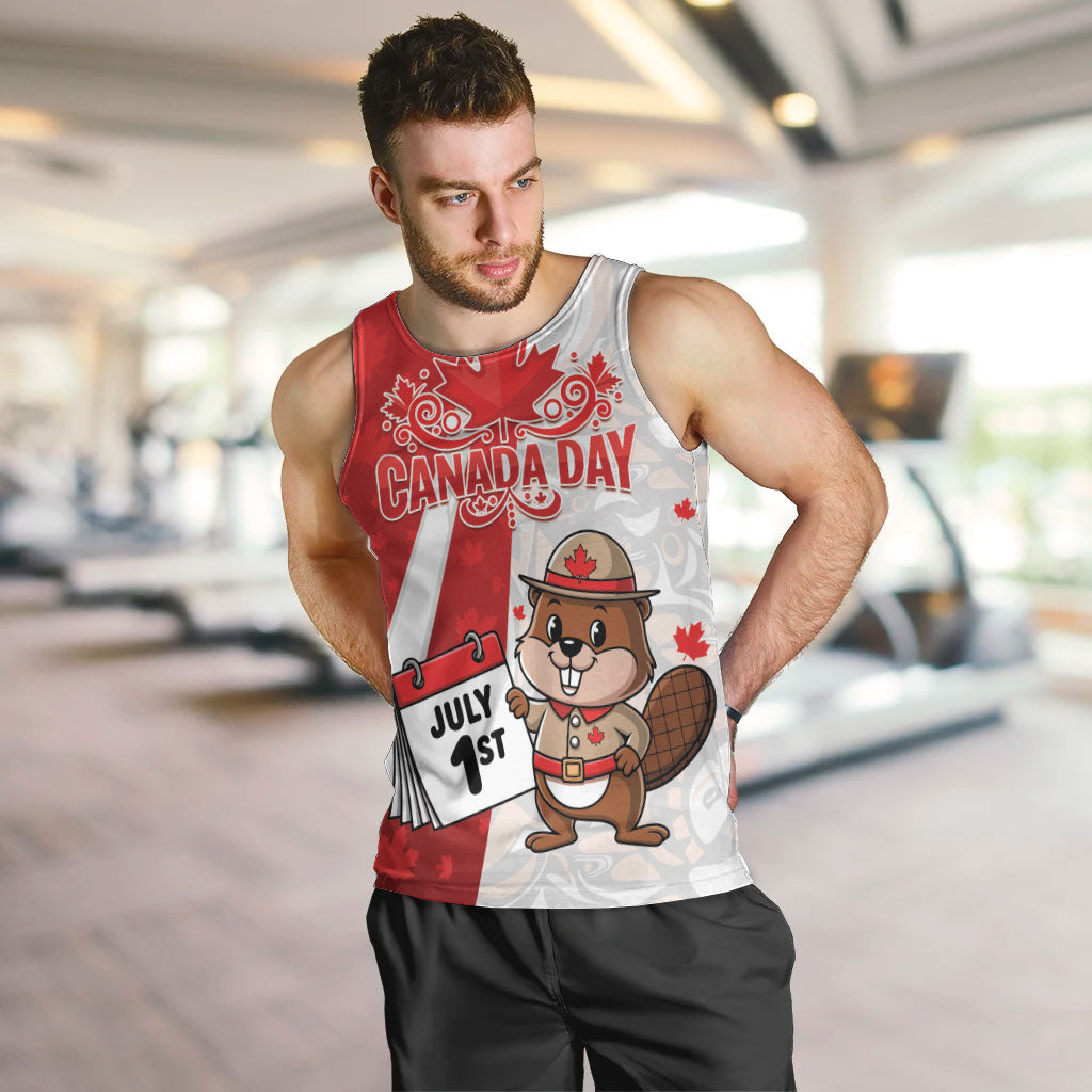 Personalised Canada Day Men Tank Top Beaver Mountie Maple Leaves