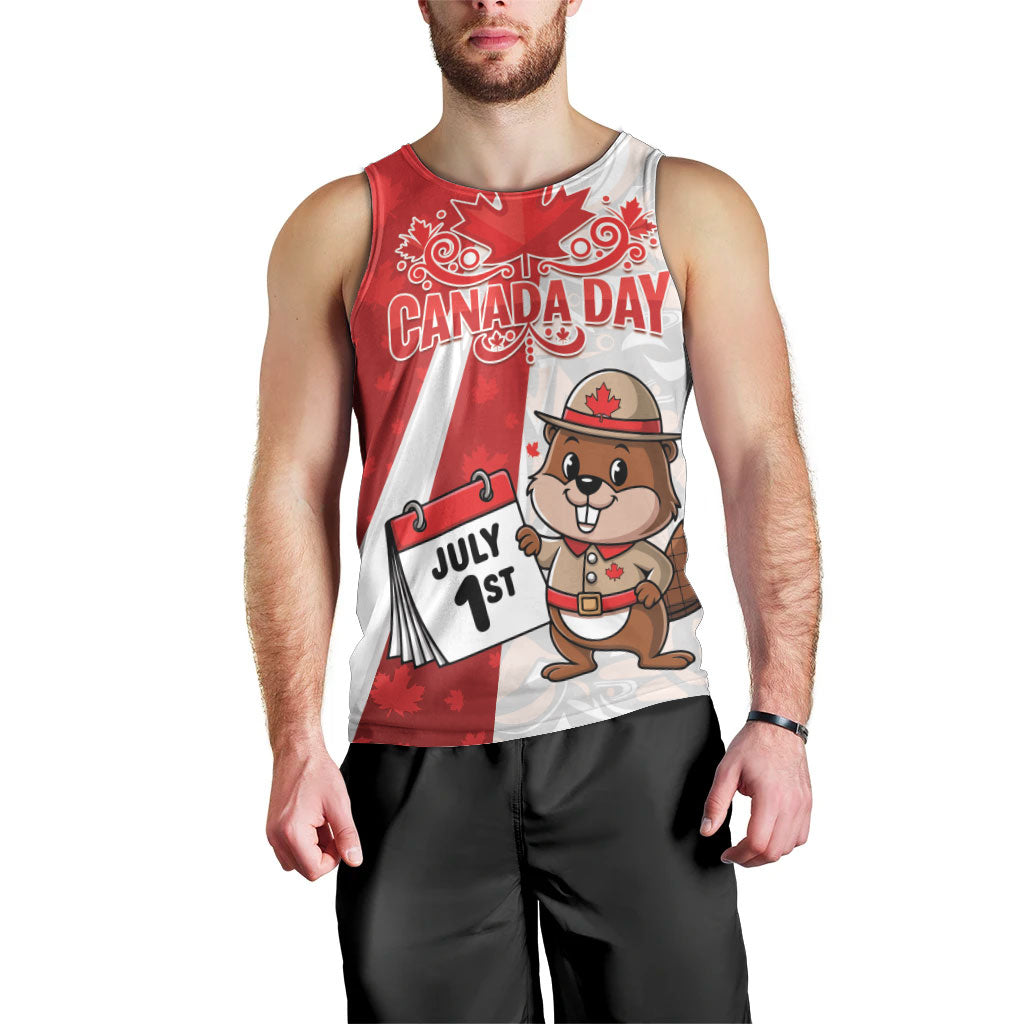 Personalised Canada Day Men Tank Top Beaver Mountie Maple Leaves