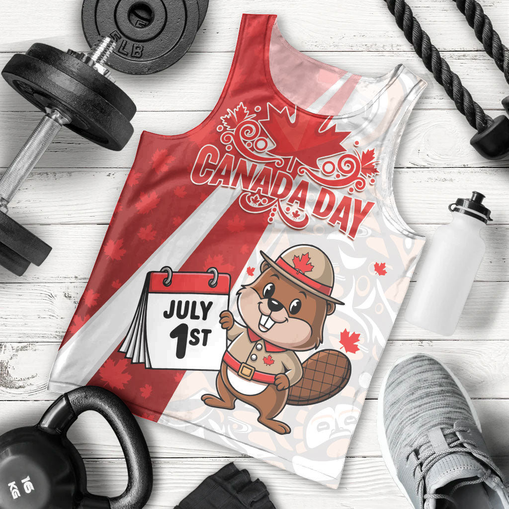 Personalised Canada Day Men Tank Top Beaver Mountie Maple Leaves