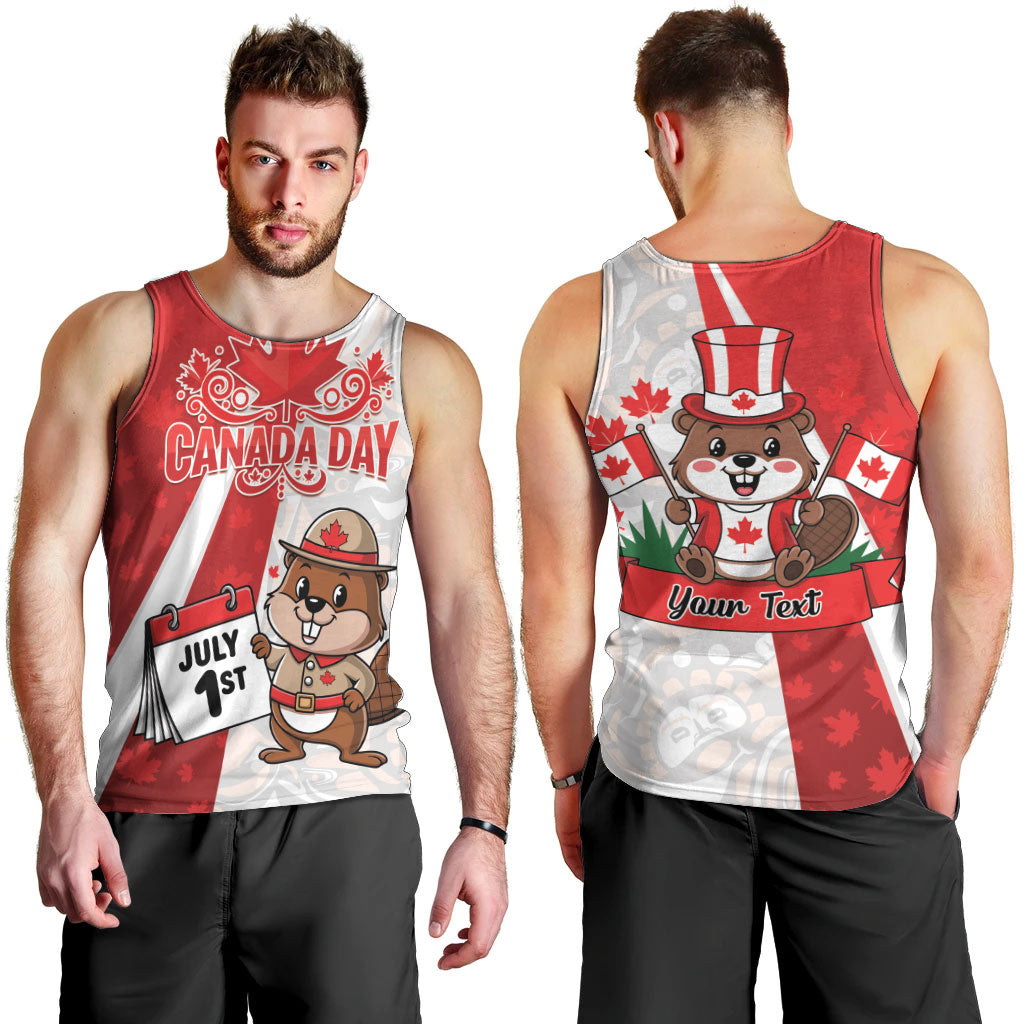 Personalised Canada Day Men Tank Top Beaver Mountie Maple Leaves