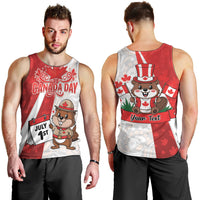 Personalised Canada Day Men Tank Top Beaver Mountie Maple Leaves