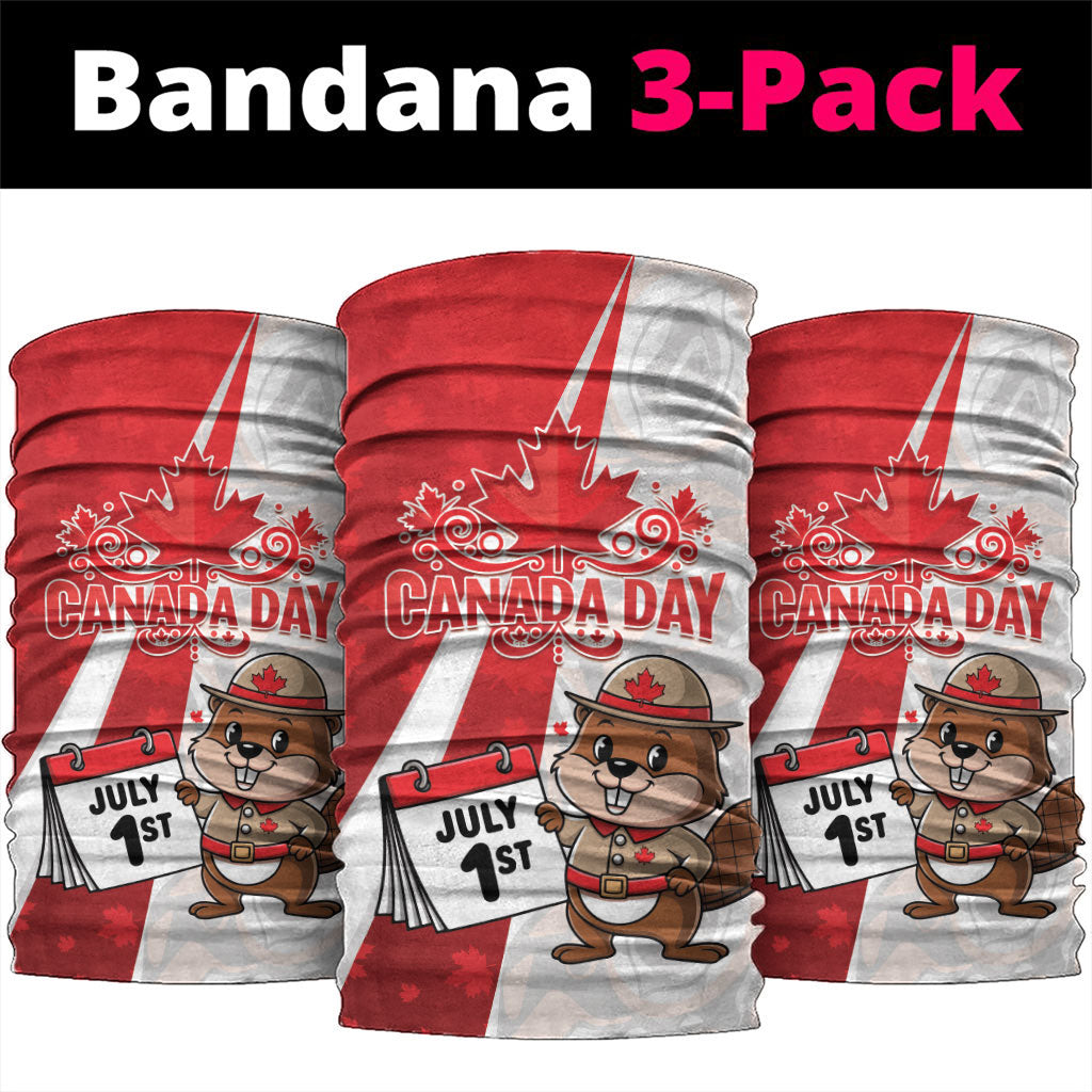 Canada Day Neck Gaiter Beaver Mountie Maple Leaves
