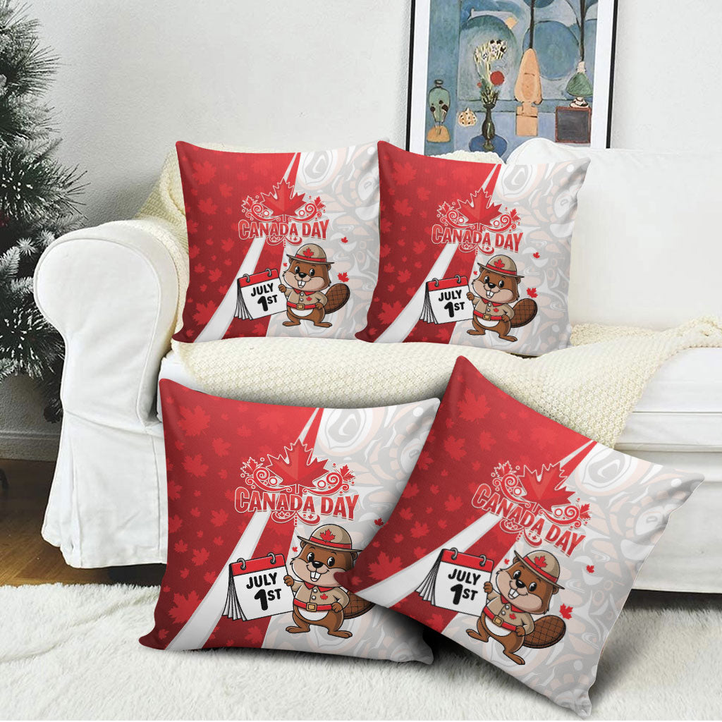 Canada Day Pillow Cover Beaver Mountie Maple Leaves