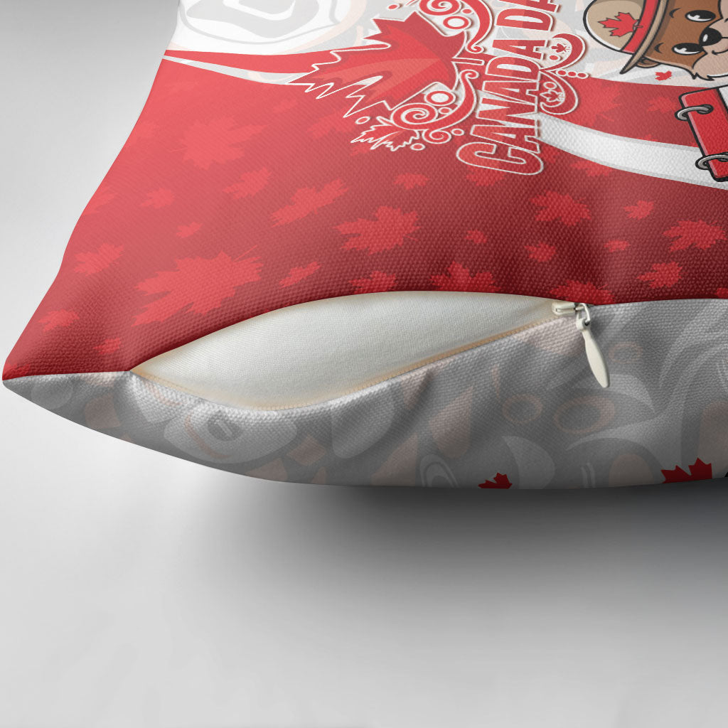 Canada Day Pillow Cover Beaver Mountie Maple Leaves