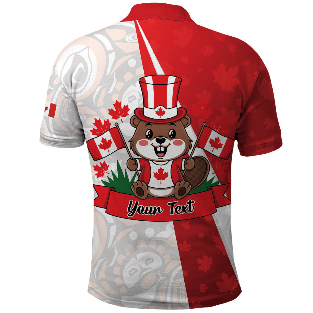 Personalised Canada Day Polo Shirt Beaver Mountie Maple Leaves
