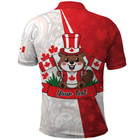 Personalised Canada Day Polo Shirt Beaver Mountie Maple Leaves