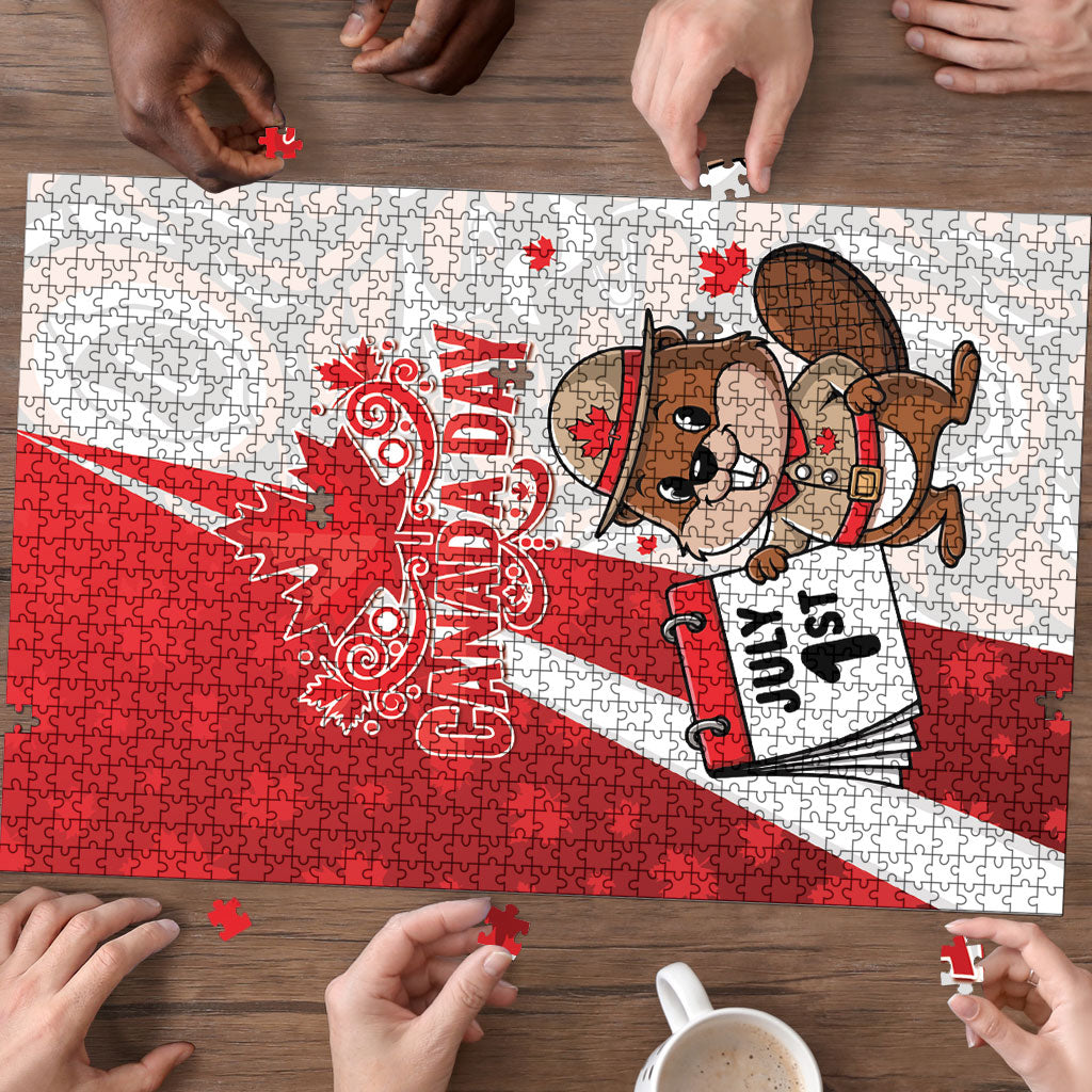 Canada Day Puzzle Beaver Mountie Maple Leaves