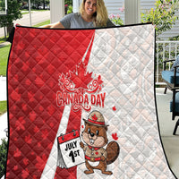 Canada Day Quilt Beaver Mountie Maple Leaves