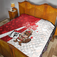 Canada Day Quilt Beaver Mountie Maple Leaves