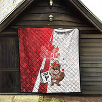 Canada Day Quilt Beaver Mountie Maple Leaves
