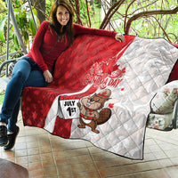 Canada Day Quilt Beaver Mountie Maple Leaves