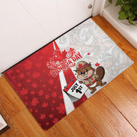 Canada Day Rubber Doormat Beaver Mountie Maple Leaves